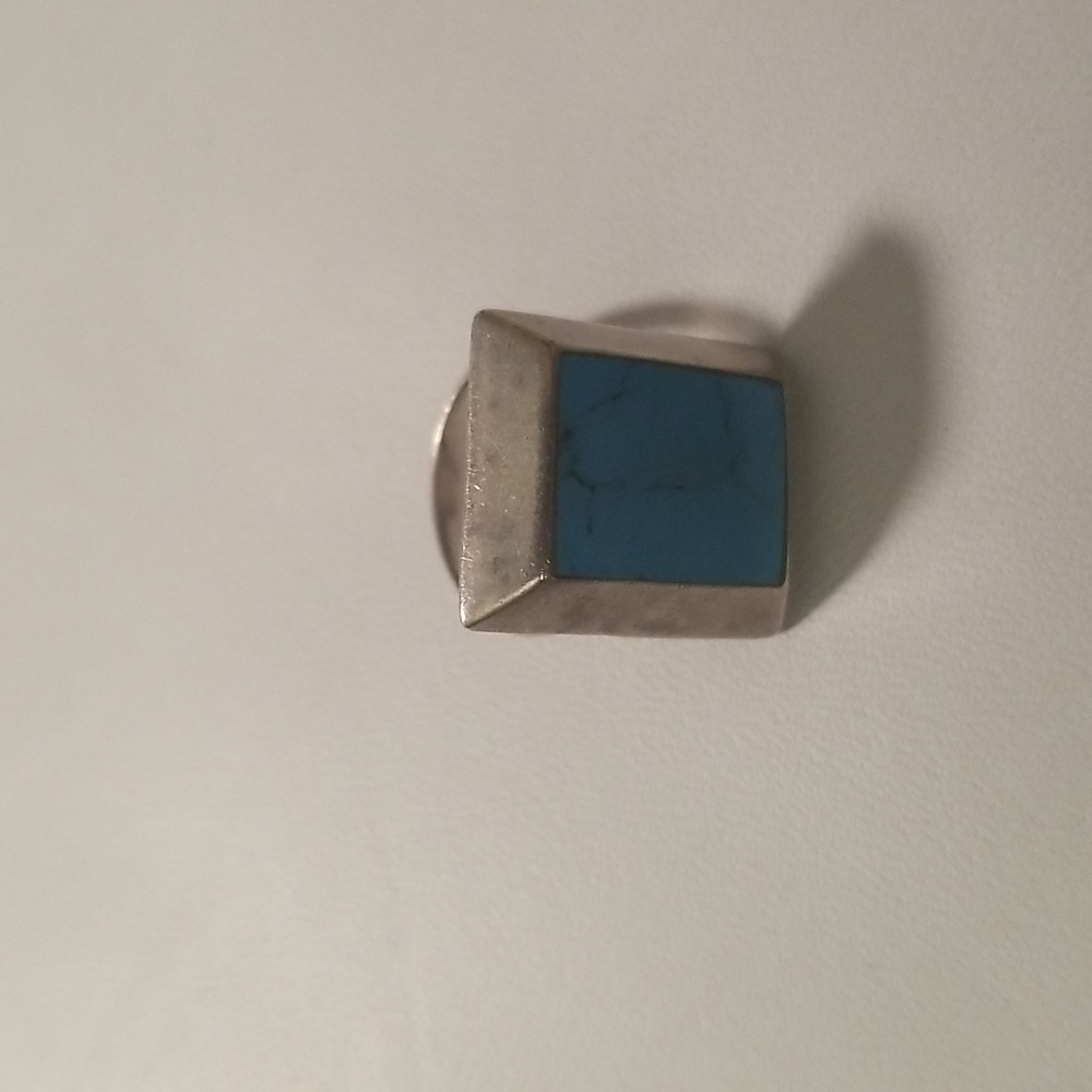 Women's 925 Sterling Silver Ring with Turquoise Blue Square Stone; Size 8 - Picture 8 of 8